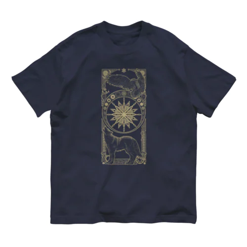 星月白夜の狼梟 オーガニックコットンTシャツ