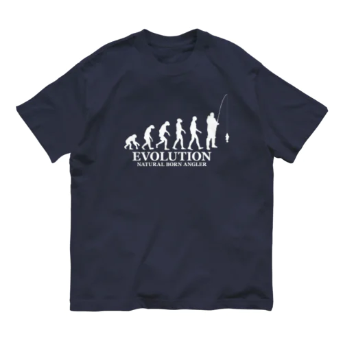 NATURAL BORN ANGLER (WHT) オーガニックコットンTシャツ