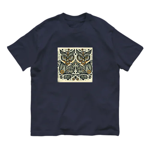 Symmetrical Owls オーガニックコットンTシャツ