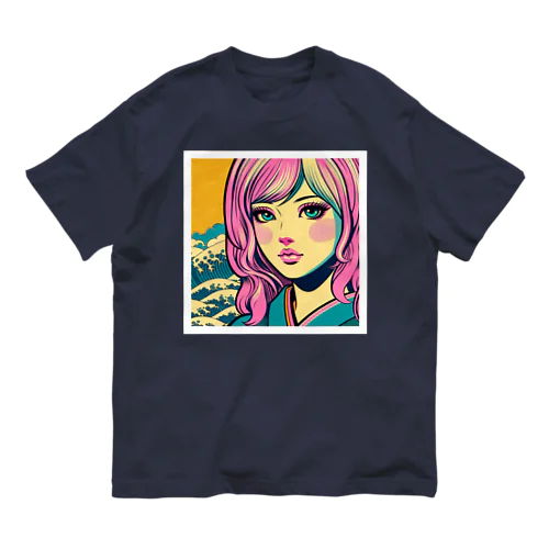 令和・浮世絵ギャル オーガニックコットンTシャツ