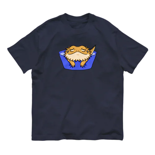 フトアゴちゃんいい湯だな オーガニックコットンTシャツ