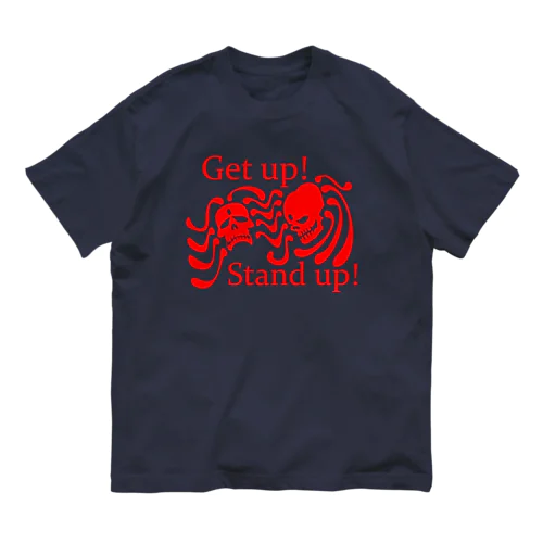 Get Up! Stand Up!(赤) オーガニックコットンTシャツ