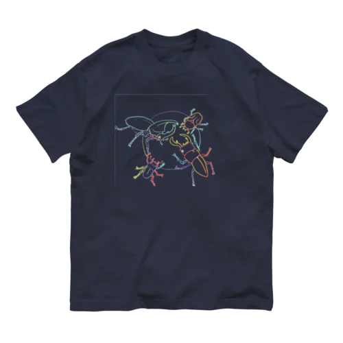 ★カブトムシ　クワガタムシ　オス　メス Organic Cotton T-Shirt