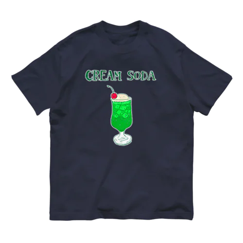 昭和レトロデザイン「クリームソーダ」 Organic Cotton T-Shirt