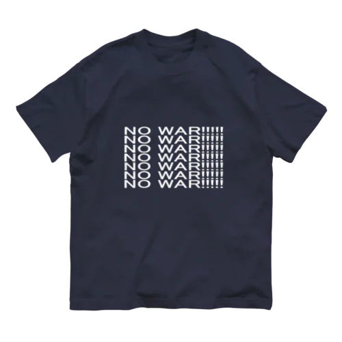 NO WAR白字 オーガニックコットンTシャツ