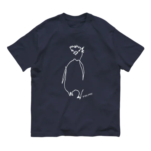 ひとふでがきペンギン（サイン入り） オーガニックコットンTシャツ