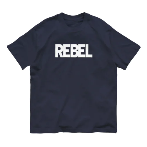 REBEL WHITE LOGO オーガニックコットンTシャツ