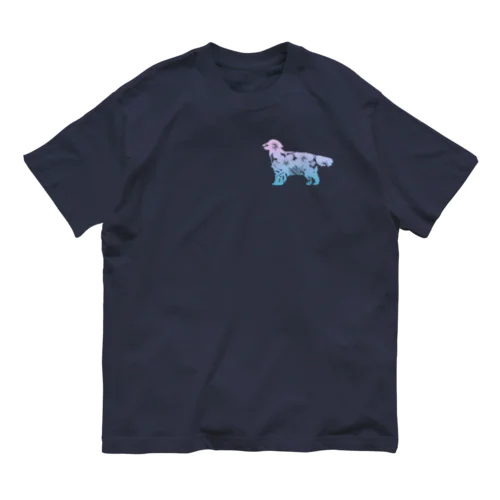 花-sun 2 ゴールデンレトリバー オーガニックコットンTシャツ