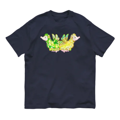 トンボラゴン黄色&黄緑 オーガニックコットンTシャツ