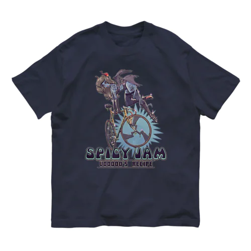 "SPICY JAM" (blue) オーガニックコットンTシャツ