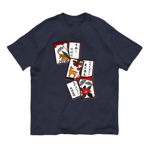  沖縄花札(猪鹿蝶) オーガニックコットンTシャツ