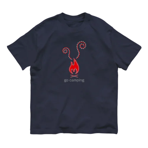 焚き火（red） オーガニックコットンTシャツ