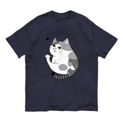 コミックタッチ三毛ちゃん🖤🤍🖤 〘モノクロ 〙 Organic Cotton T-Shirt