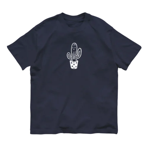 毛深サボテン（白） Organic Cotton T-Shirt