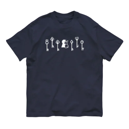 うさぎのカギ（白） オーガニックコットンTシャツ