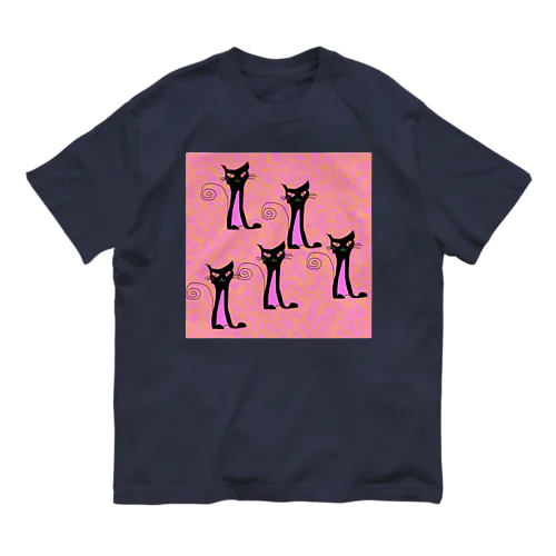 黒猫めいろ オーガニックコットンTシャツ