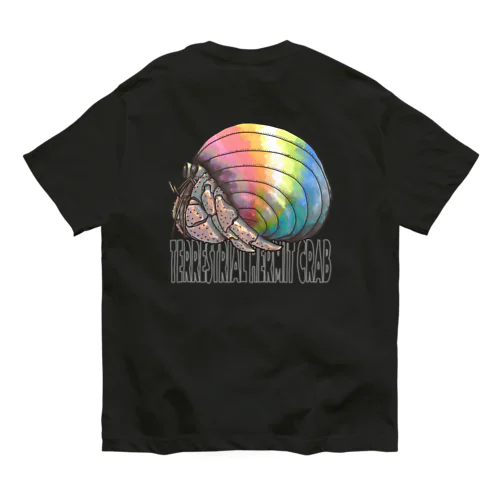 白っぽい字のTerrestrial Hermit Crab (queer) Organic Cotton T-Shirt