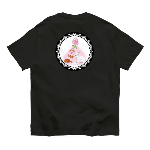 白うさぎ　matrixバージョン オーガニックコットンTシャツ