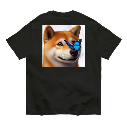 柴犬の鼻に蝶 Organic Cotton T-Shirt