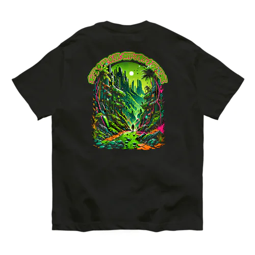 Neon Jungle: Futuristic Urban Exploration オーガニックコットンTシャツ