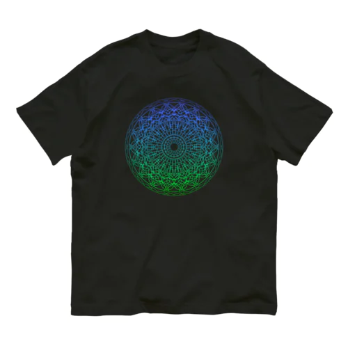 宇宙曼荼羅Green Blue Heart cakra Organic Cotton T-Shirt