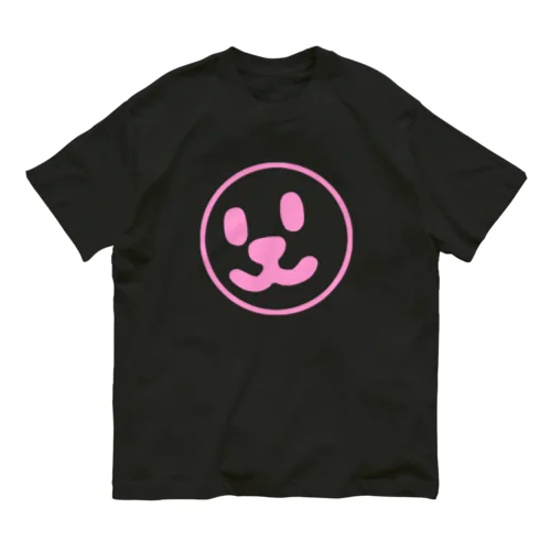 Smile Face Pink Line オーガニックコットンTシャツ