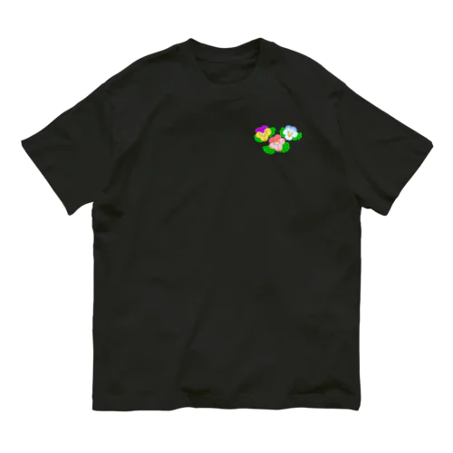 カラフル優しい🎵ビオラの花② オーガニックコットンTシャツ