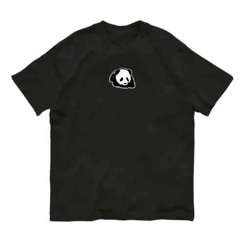 寝そべるパンダ(ブラック用)小 オーガニックコットンTシャツ