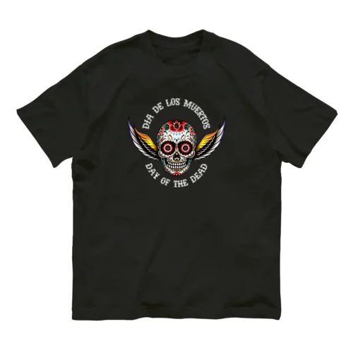 『Dia De Los Muertos🌹（白）』 オーガニックコットンTシャツ