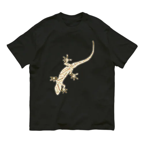 Japanese gecko(ニホンヤモリ)　英語デザイン Organic Cotton T-Shirt