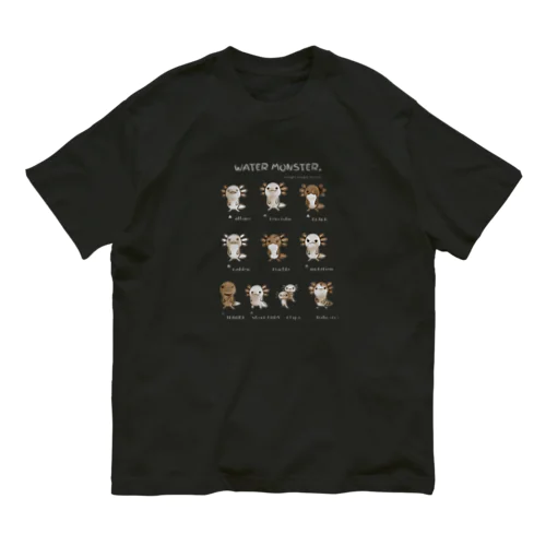 ウーパールーパーTシャツラフ画(セピア色) オーガニックコットンTシャツ