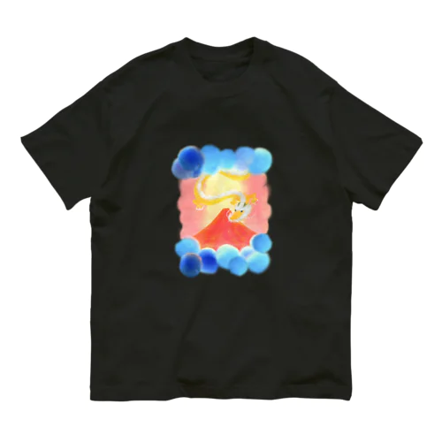 赤富士と金龍 【しあわせ夢絵 公式 オリジナルグッズ】 Organic Cotton T-Shirt