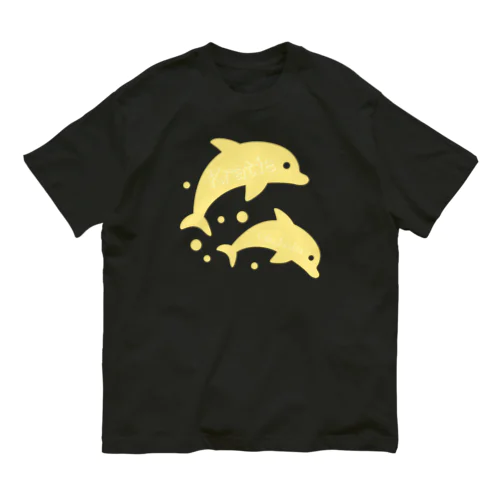 【かわイルカとクラチェ〜黄色🐬✨〜】 オーガニックコットンTシャツ