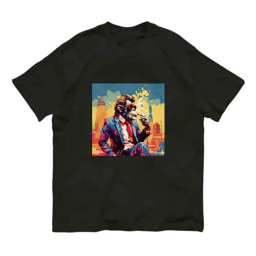 Monkey smoking!!!  USA style. Organic Cotton T-Shirt