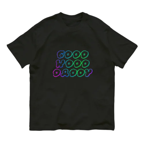 GoodWoodDaddy　レインボーテキスト Organic Cotton T-Shirt