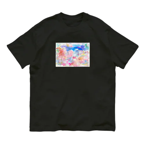 ３色水彩のハートアート_きらめきの刻 オーガニックコットンTシャツ