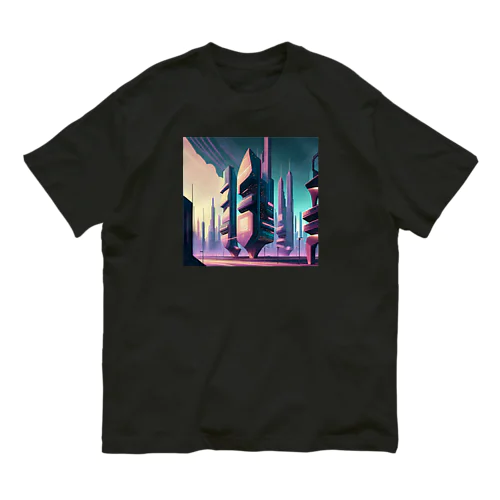 サイバーパンク都市 オーガニックコットンTシャツ