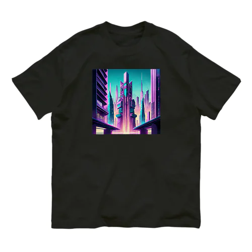 サイバーパンク都市 オーガニックコットンTシャツ