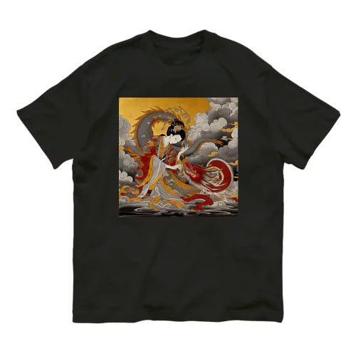 赤龍を従えた女神 Organic Cotton T-Shirt