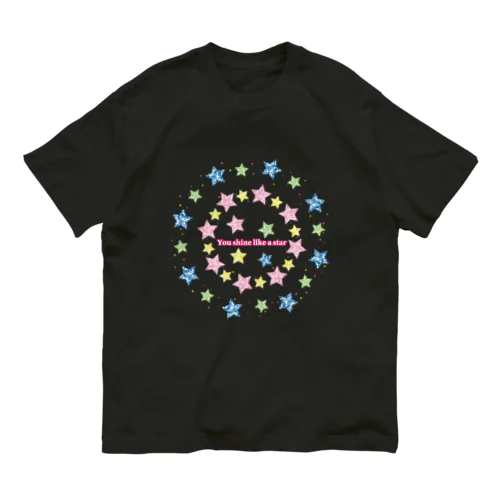 You shine like a star オーガニックコットンTシャツ