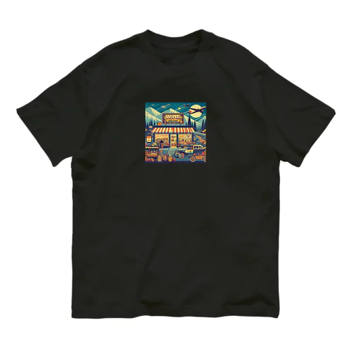 Retro Snow Mountain Wine オーガニックコットンTシャツ