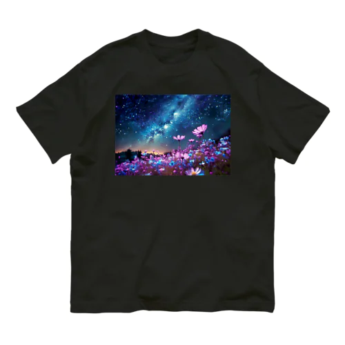 夜に咲く花々 オーガニックコットンTシャツ