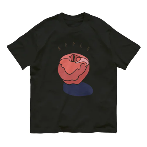 一筆書きアート【APPLE】mikannopenki オーガニックコットンTシャツ