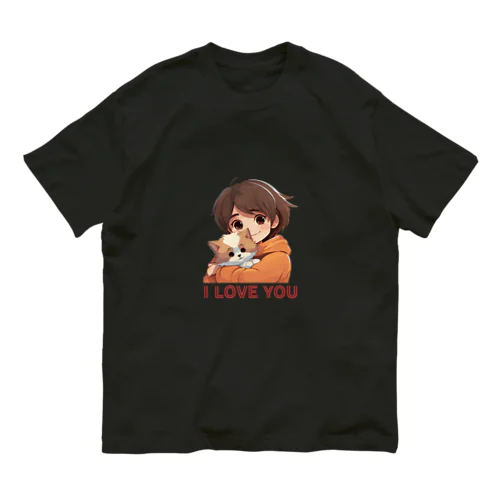 I LOVE YOU(Cat&Girl) (37) オーガニックコットンTシャツ