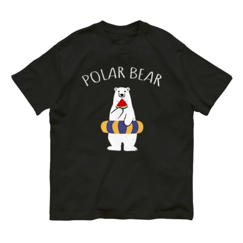 シロクマとスイカと浮き輪 Organic Cotton T-Shirt