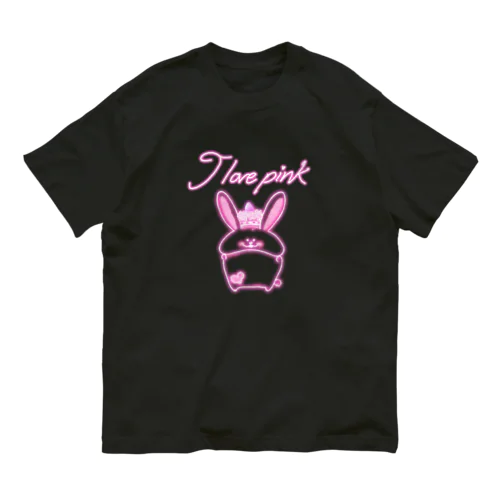 《ネオンシリーズ》＊I love pink*うさぎ＊ Organic Cotton T-Shirt