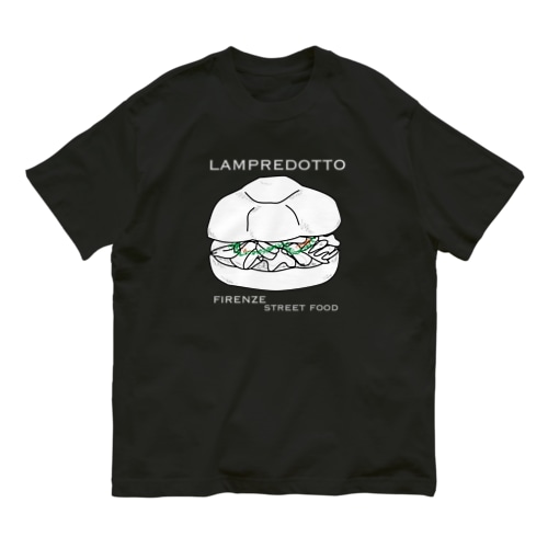ランプレドットのイラスト　白文字 Organic Cotton T-Shirt