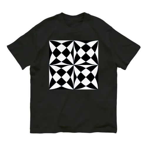 ブラック×ホワイト オーガニックコットンTシャツ