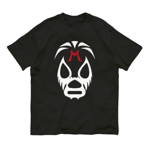 MIL MASCARAS MASK-ミル・マスカラスマスク 白ロゴ Organic Cotton T-Shirt