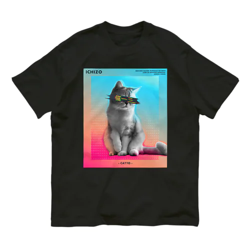 目線猫一三 オーガニックコットンTシャツ